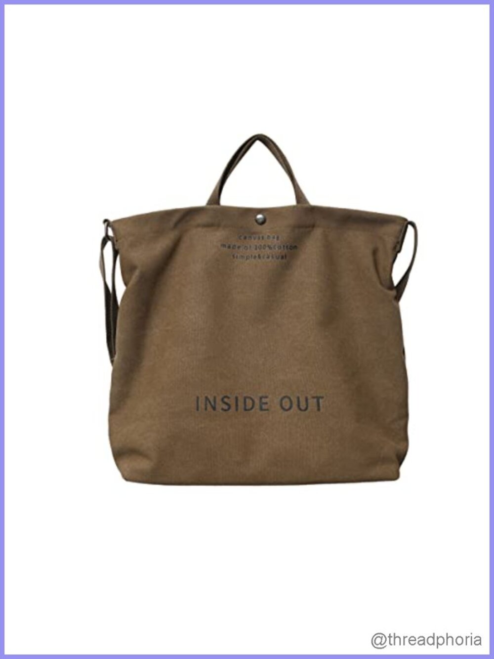 Canvas Tote Handbag Women Shoulder Work Bag Crossbody Top Handle